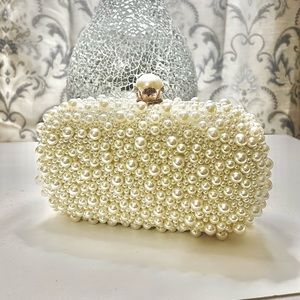 Off White Pearl Clutch / Purse